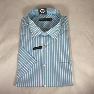 Angelo Litrico Button Down Shirt Short Sleeve Regular fit Easy Iron  Sz L 41-42